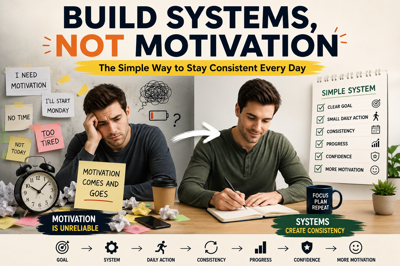 How to Build Systems Instead of Relying on Motivation